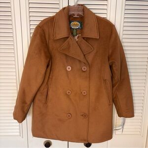 Cabela's Pea Coat Womens XL  Wool Cashmere 3M Thinsulate Camel Classic Winter